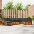 Outdoor-Sofagarnitur mit Kissen 8 pcs Natur und Anthrazit