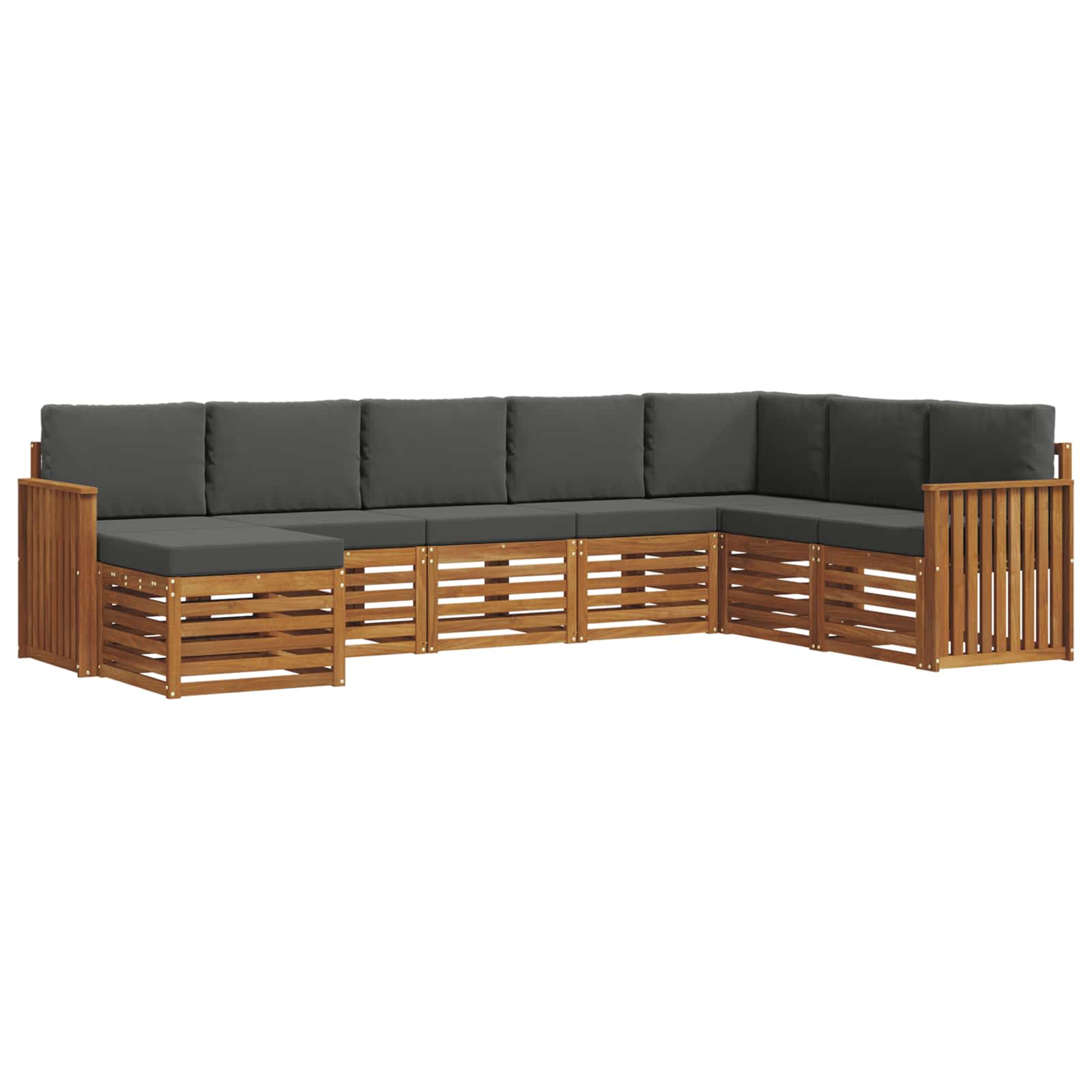 Outdoor-Sofagarnitur mit Kissen 8 pcs Natur und Anthrazit