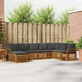 Outdoor-Sofagarnitur mit Kissen 8 pcs Natur und Anthrazit