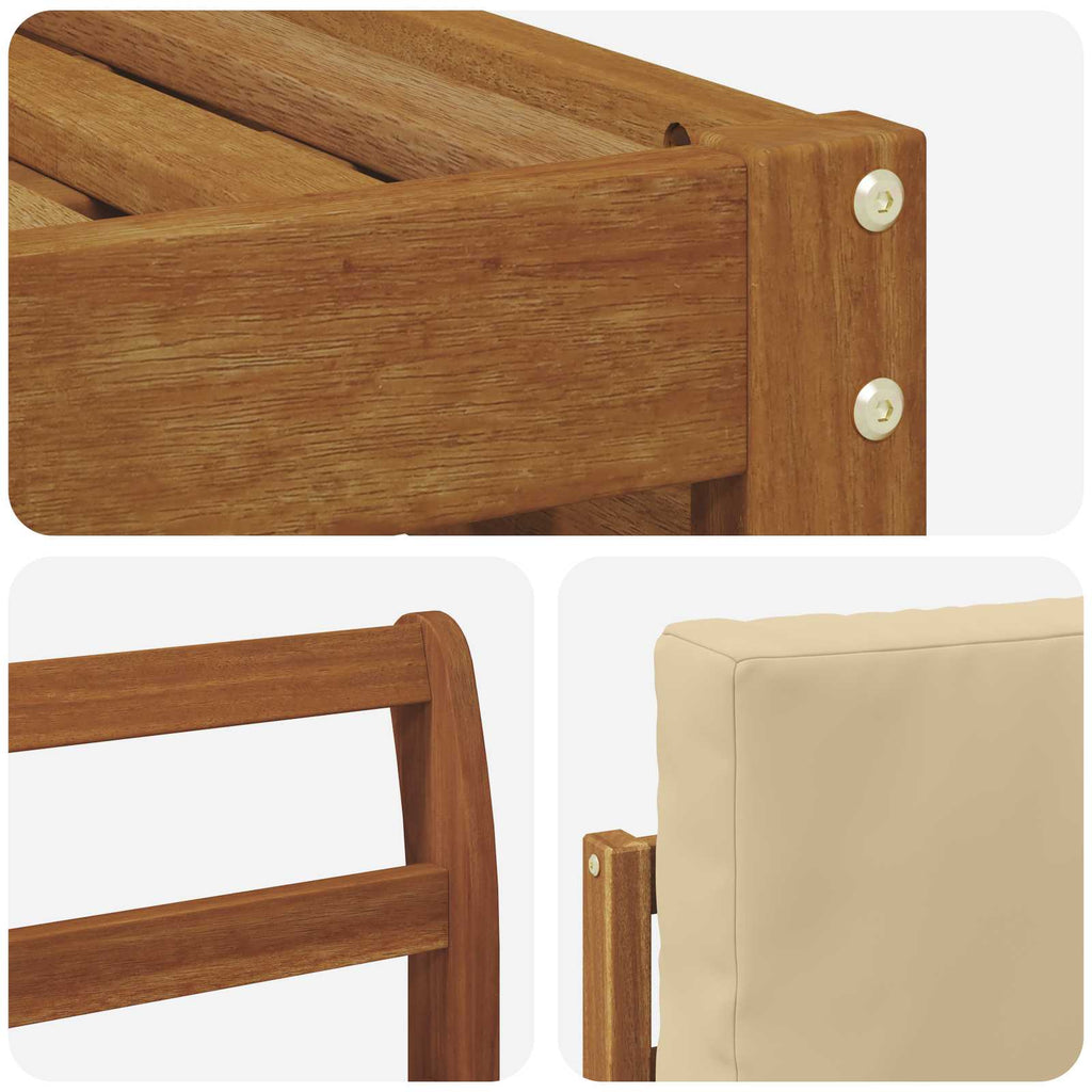 Outdoor-Sofagarnitur 8 pcs Natur und Beige Massivholz Akazie