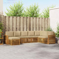 Outdoor-Sofagarnitur 8 pcs Natur und Beige Massivholz Akazie