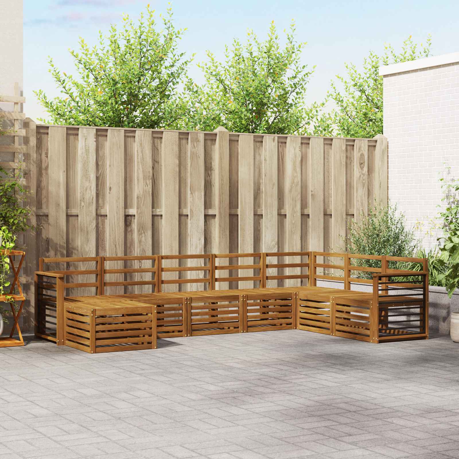 Sofagarnituren 8 pcs Natur Massivholz Akazie