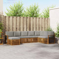 Outdoor-Sofagarnitur mit Kissen 8 pcs Natürlich und Hellgrau