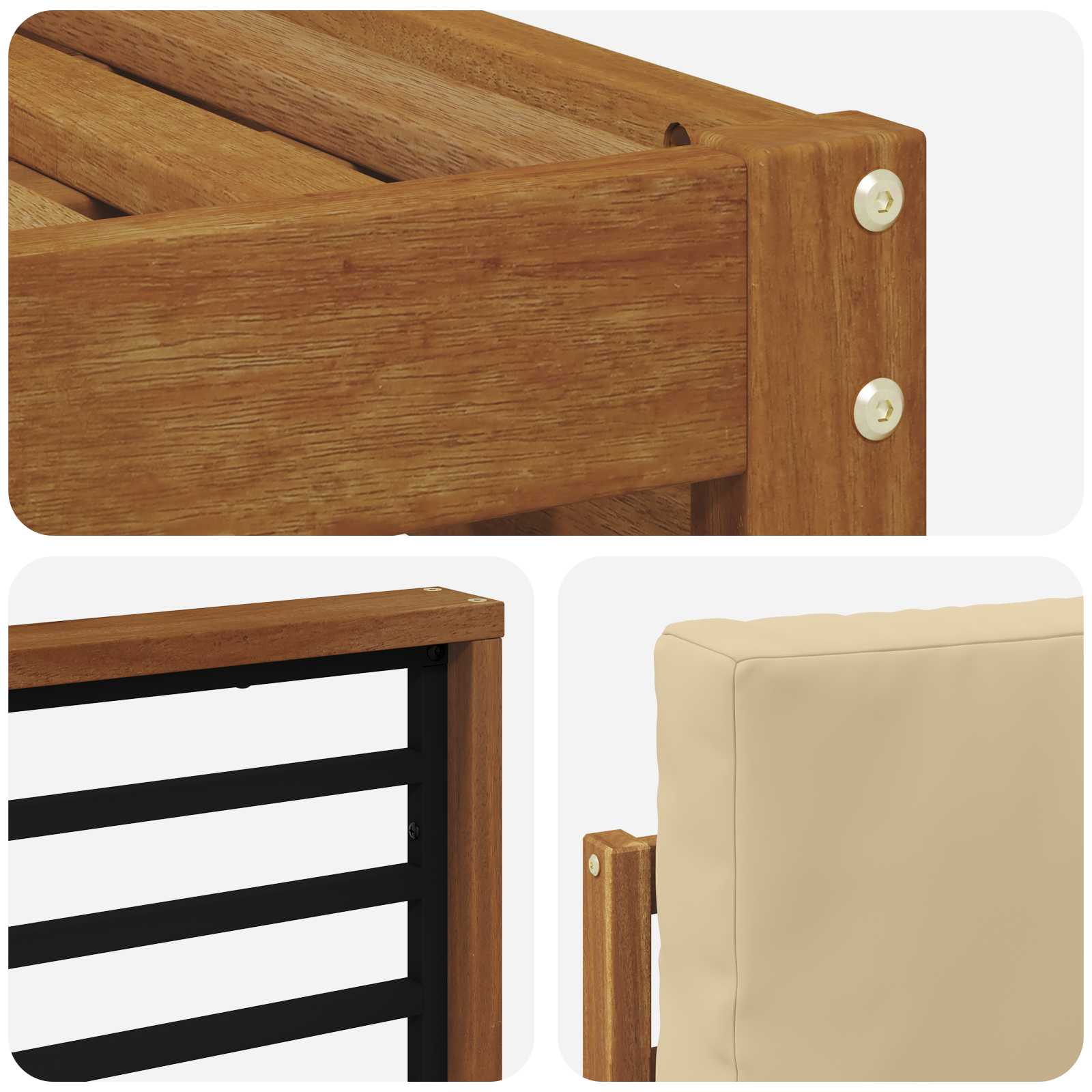 Outdoor-Sofagarnitur 8 pcs Natur und Beige Massivholz Akazie
