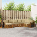 Outdoor-Sofagarnitur 8 pcs Natur und Beige Massivholz Akazie