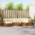 Outdoor-Sofagarnitur 9 pcs Natur und Creme Massivholz Akazie