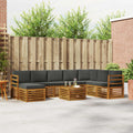 Outdoor-Sofagarnitur mit Kissen 9 pcs Natur und Anthrazit