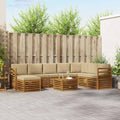 Outdoor-Sofagarnitur 9 pcs Natur und Beige Massivholz Akazie