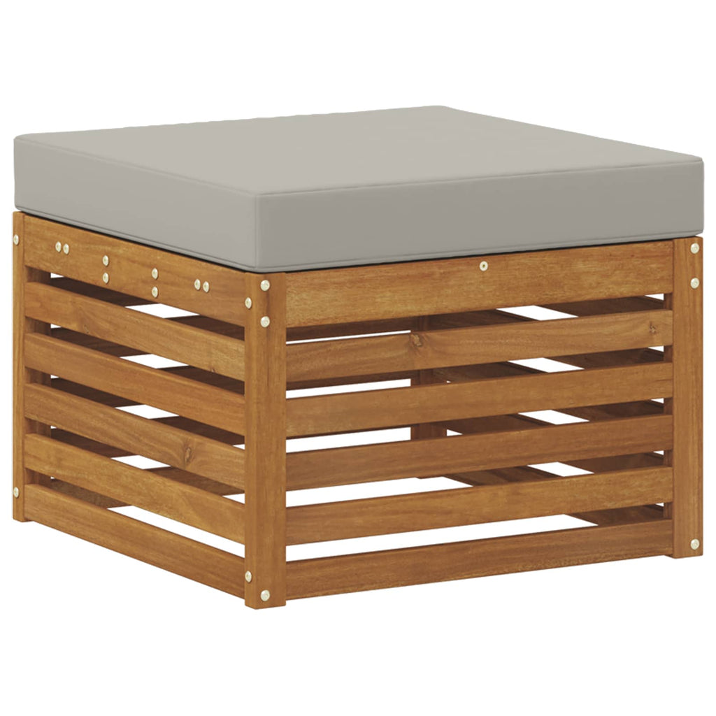 Outdoor-Sofagarnitur mit Kissen 9 pcs Natürlich und Hellgrau