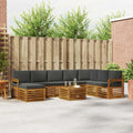 Outdoor-Sofagarnitur mit Kissen 9 pcs Natur und Anthrazit