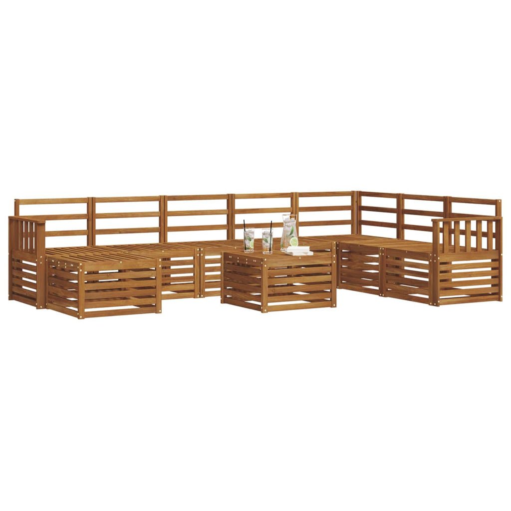 Outdoor-Sofagarnitur 9 pcs Natur Massivholz Akazie