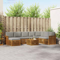 Outdoor-Sofagarnitur mit Kissen 9 pcs Natürlich und Hellgrau