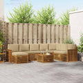 Outdoor-Sofagarnitur 9 pcs Natur und Beige Massivholz Akazie