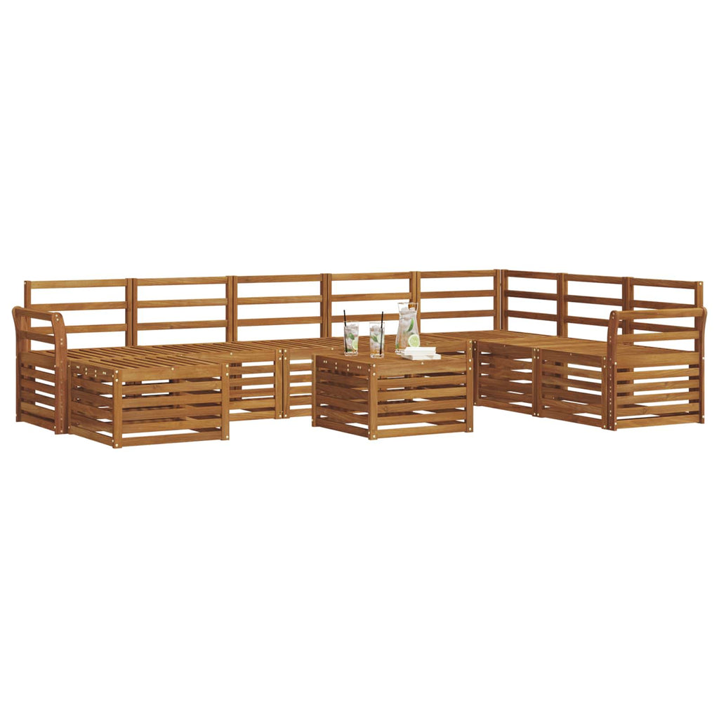 Outdoor-Sofagarnitur 9 pcs Natur Massivholz Akazie