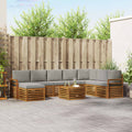 Outdoor-Sofagarnitur mit Kissen 9 pcs Natürlich und Hellgrau