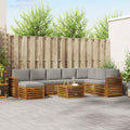 Outdoor-Sofagarnitur mit Kissen 9 pcs Natürlich und Hellgrau