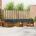 Outdoor-Sofagarnitur mit Kissen 9 pcs Natur und Anthrazit