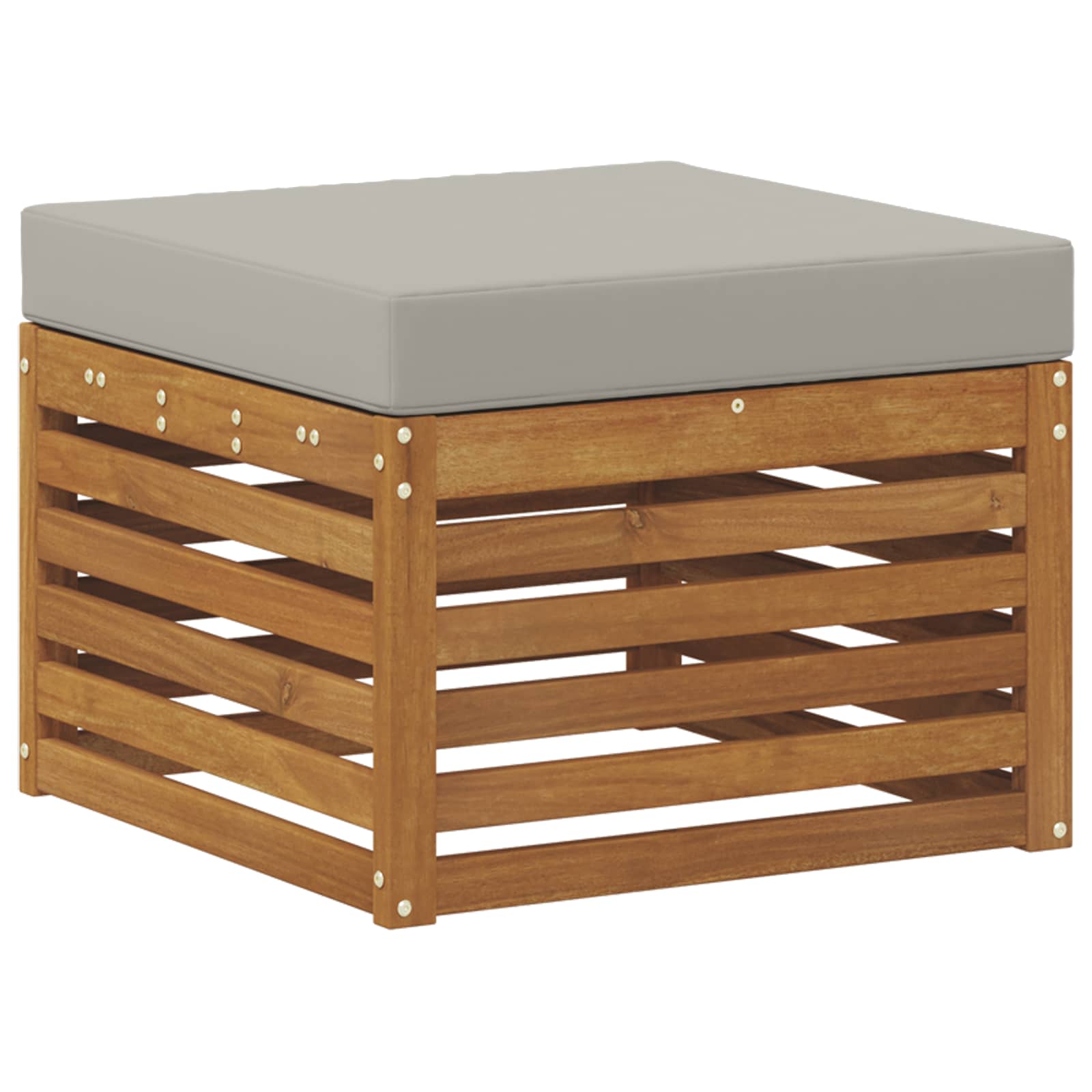 Outdoor-Sofagarnitur mit Kissen 9 pcs Natürlich und Hellgrau