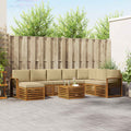 Outdoor-Sofagarnitur 9 pcs Natur und Beige Massivholz Akazie