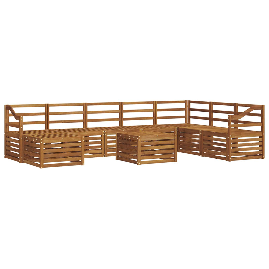 Outdoor-Sofagarnitur 9 pcs Natur Massivholz Akazie
