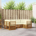 Ecksofa Set mit Kissen 6 pcs Natur und Creme