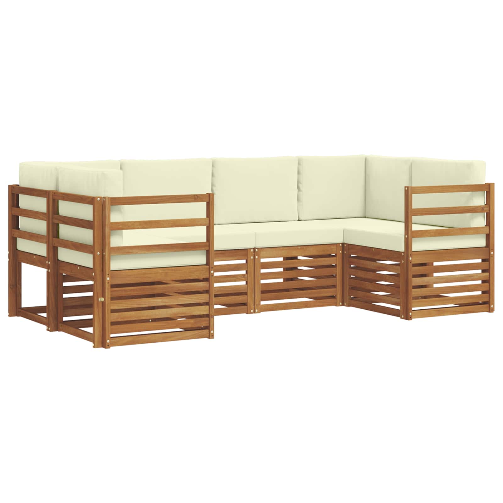 Ecksofa Set mit Kissen 6 pcs Natur und Creme