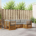 Ecksofa Set mit Kissen 6 pcs Natürlich und Hellgrau
