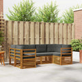 Ecksofa Set mit Kissen 6 pcs Natur und Anthrazit
