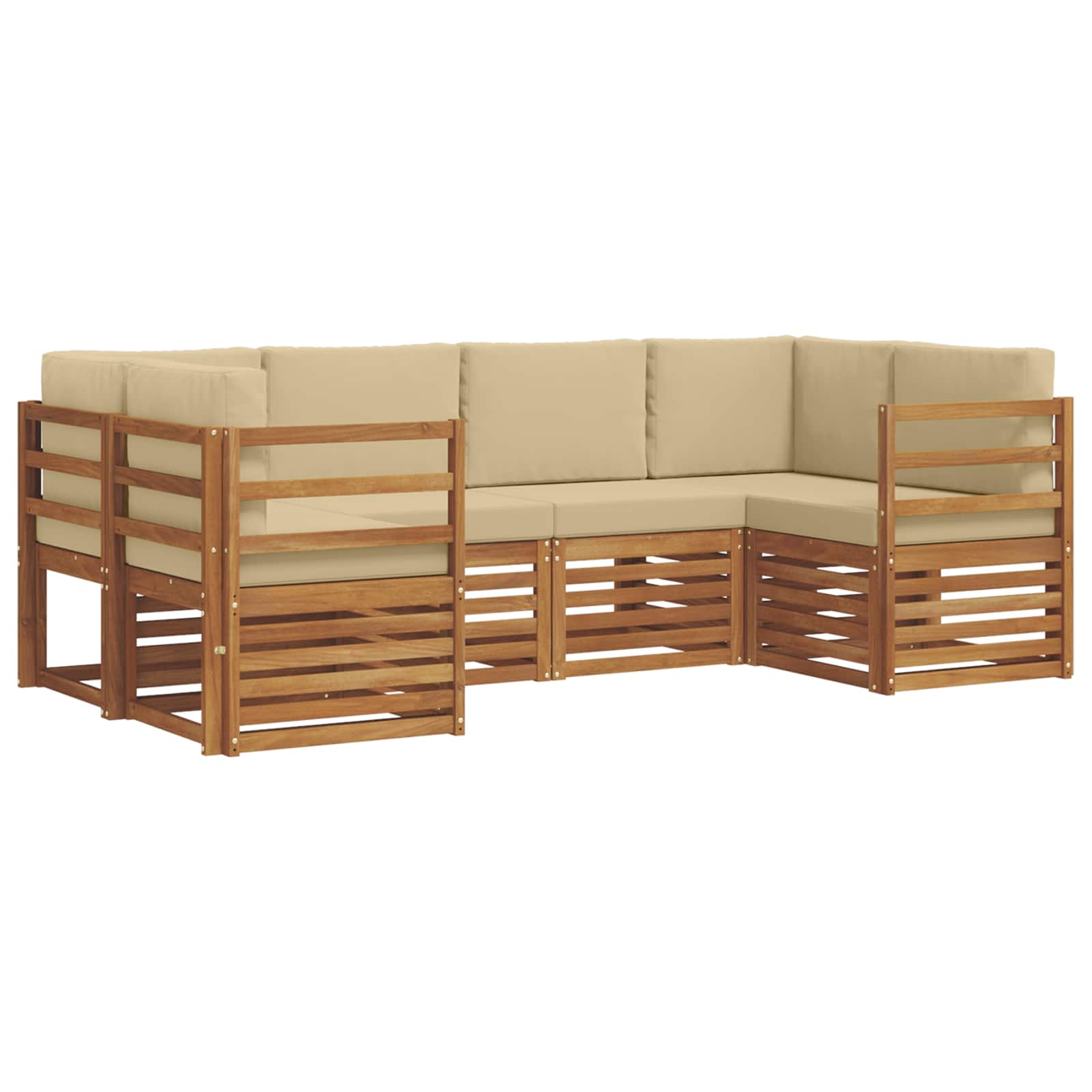 Ecksofa Set mit Kissen 6 pcs Natur