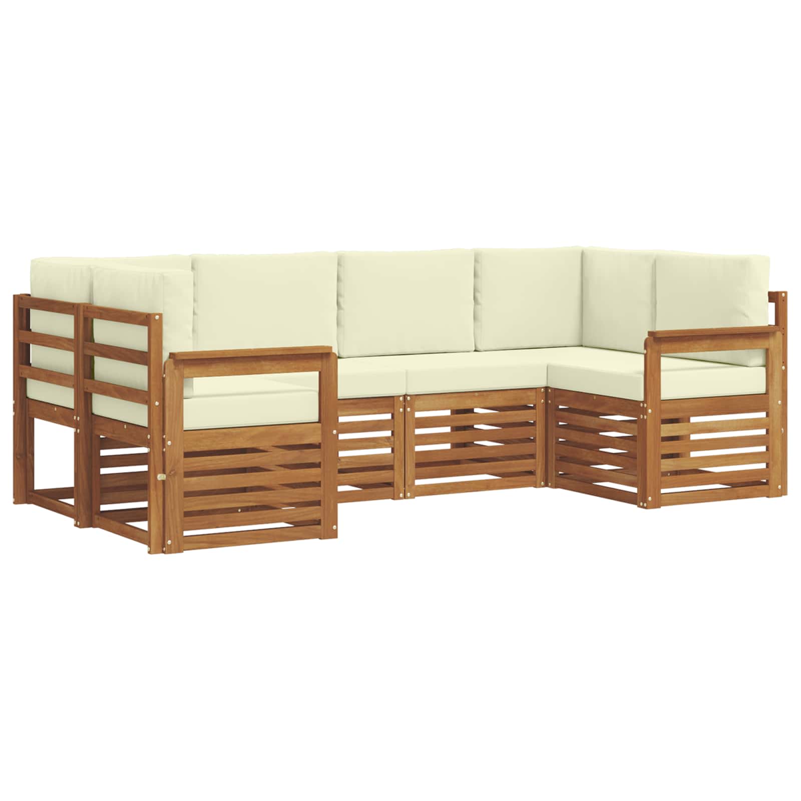 Ecksofa Set mit Kissen 6 pcs Natur und Creme