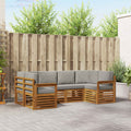 Ecksofa Set mit Kissen 6 pcs Natürlich und Hellgrau