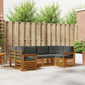 Ecksofa Set mit Kissen 6 pcs Natur und Anthrazit