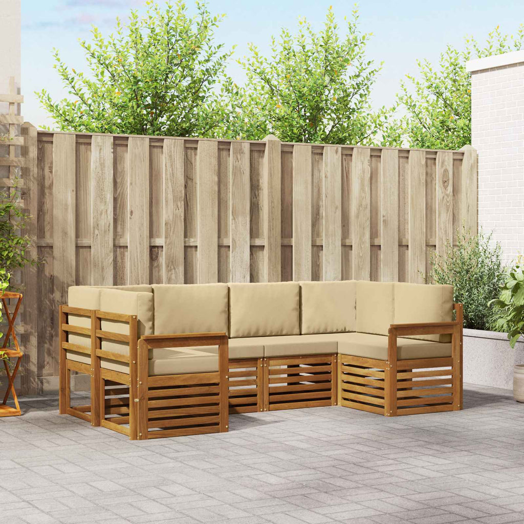 Ecksofa Set mit Kissen 6 pcs Natur