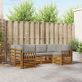 Ecksofa Set mit Kissen 6 pcs Natürlich und Hellgrau