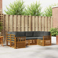 Ecksofa Set mit Kissen 6 pcs Natur und Anthrazit