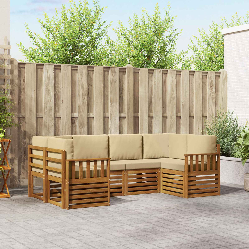 Ecksofa Set mit Kissen 6 pcs Natur