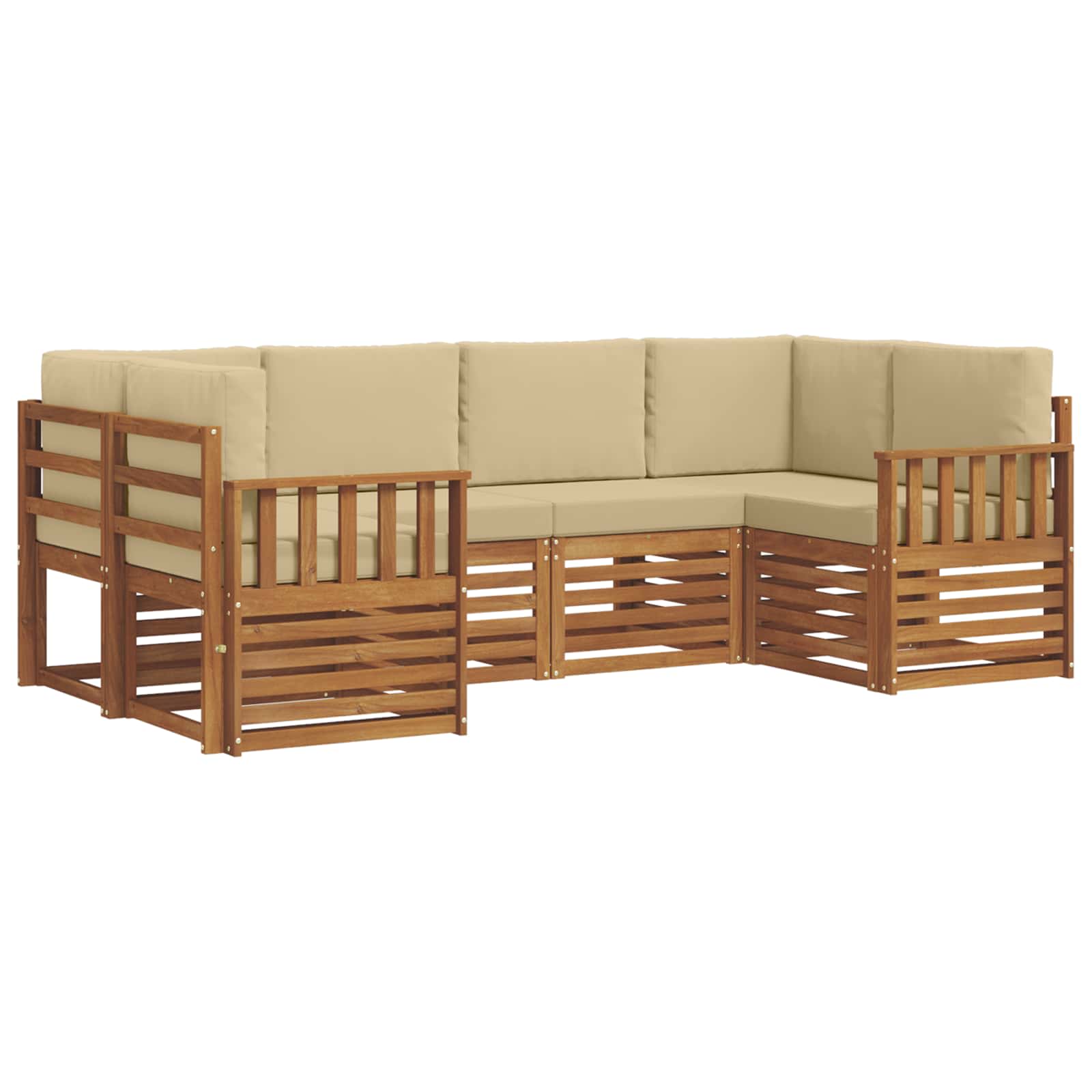 Ecksofa Set mit Kissen 6 pcs Natur