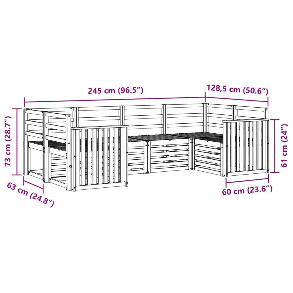 Ecksofa Set 6 pcs Natur