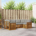 Ecksofa Set mit Kissen 6 pcs Natürlich und Hellgrau