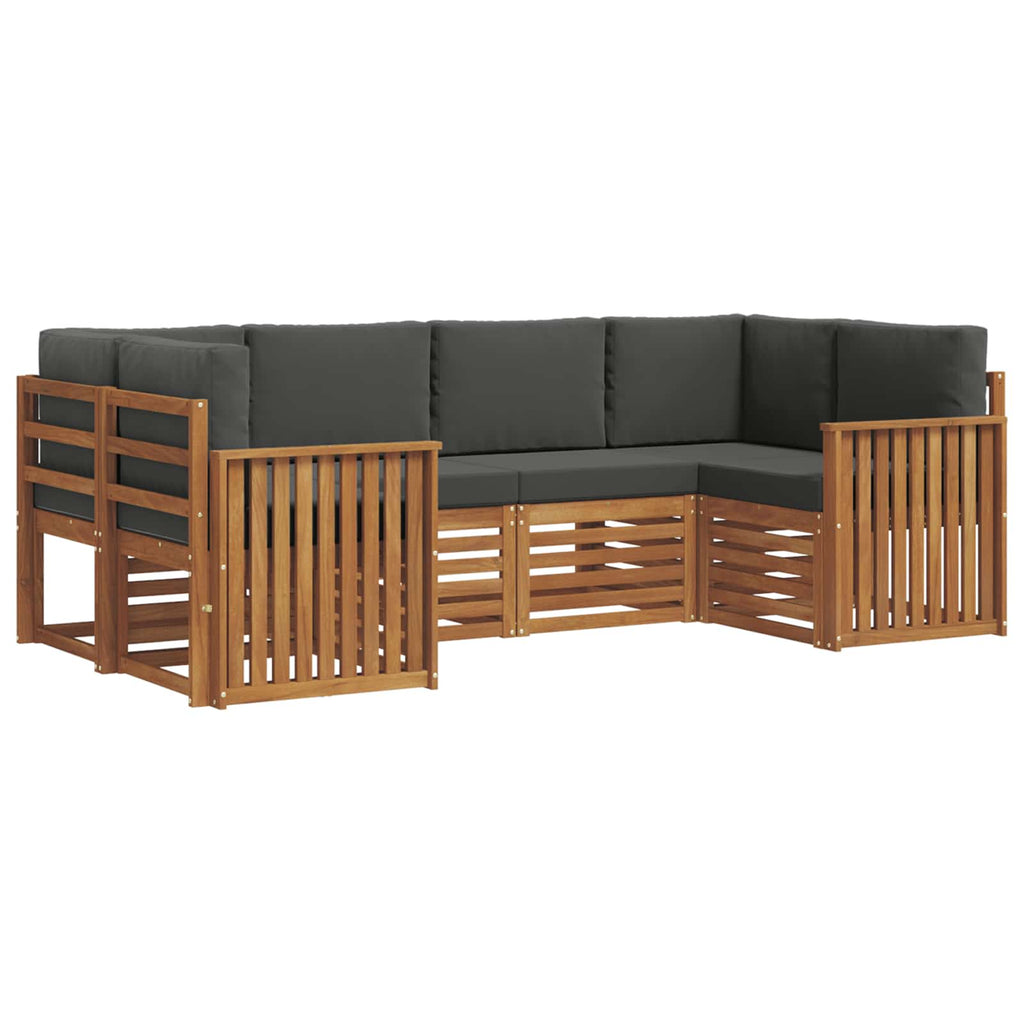 Ecksofa Set mit Kissen 6 pcs Natur und Anthrazit