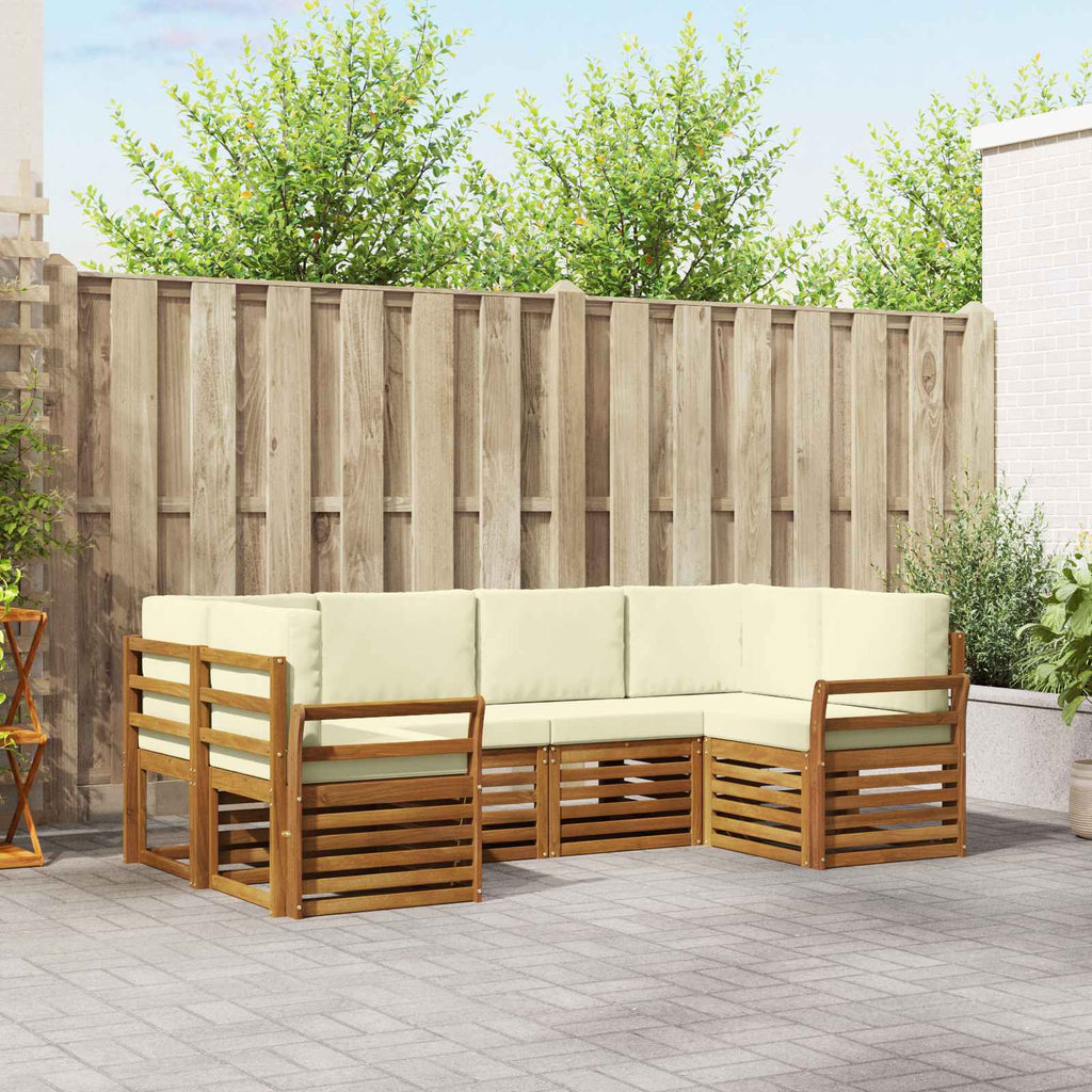 Ecksofa Set mit Kissen 6 pcs Natur und Creme