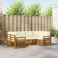 Ecksofa Set mit Kissen 6 pcs Natur und Creme