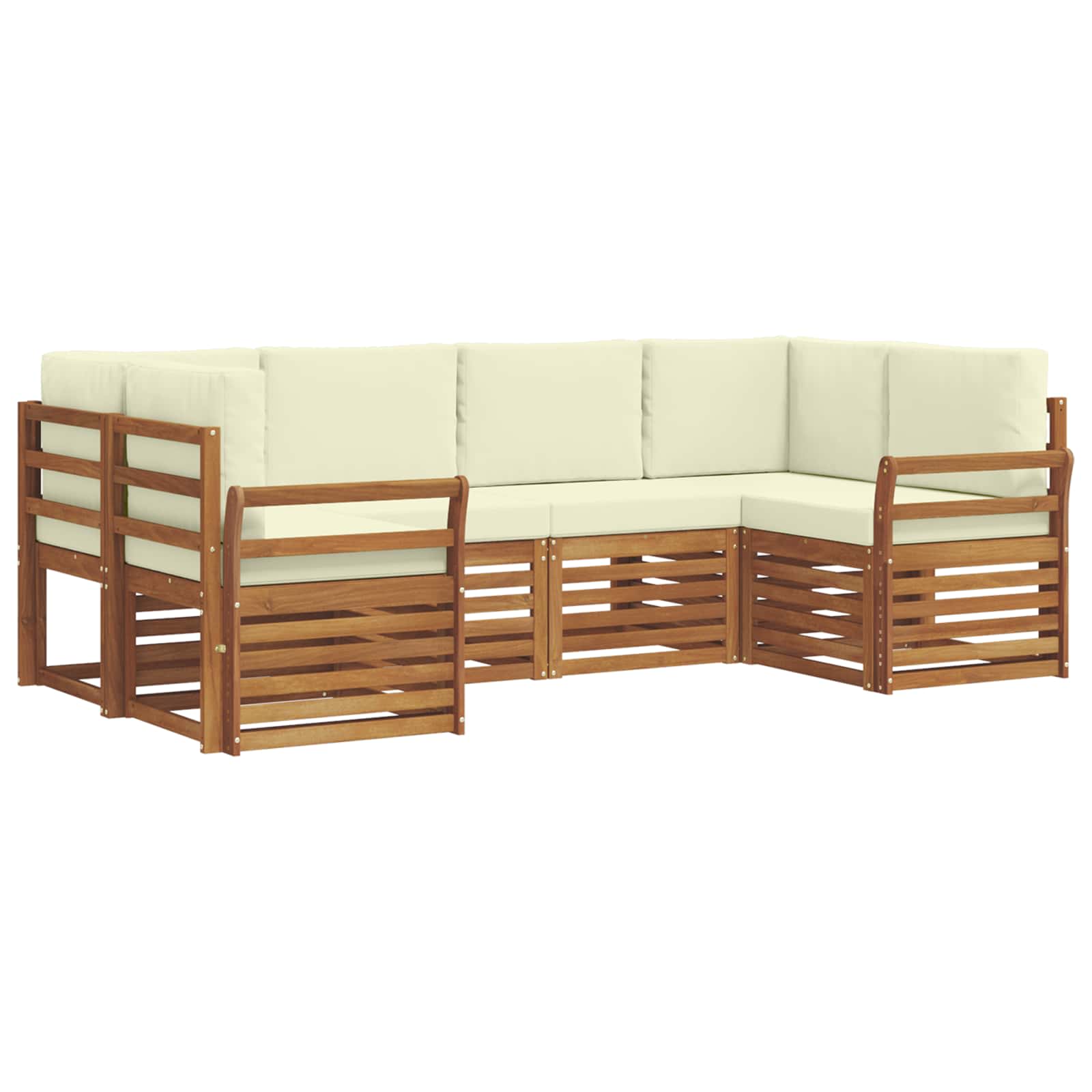 Ecksofa Set mit Kissen 6 pcs Natur und Creme