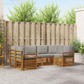 Ecksofa Set mit Kissen 6 pcs Natürlich und Hellgrau