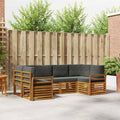 Ecksofa Set mit Kissen 6 pcs Natur und Anthrazit