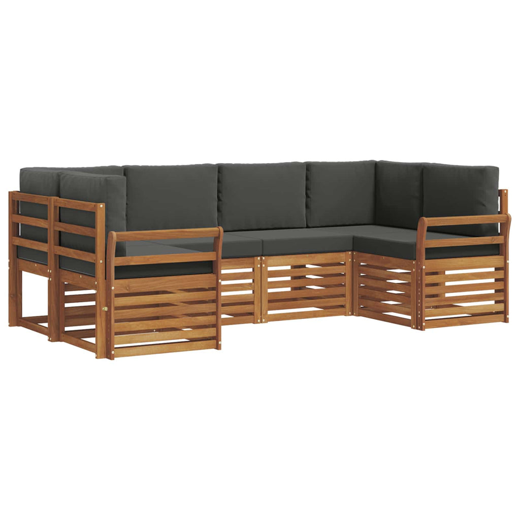 Ecksofa Set mit Kissen 6 pcs Natur und Anthrazit