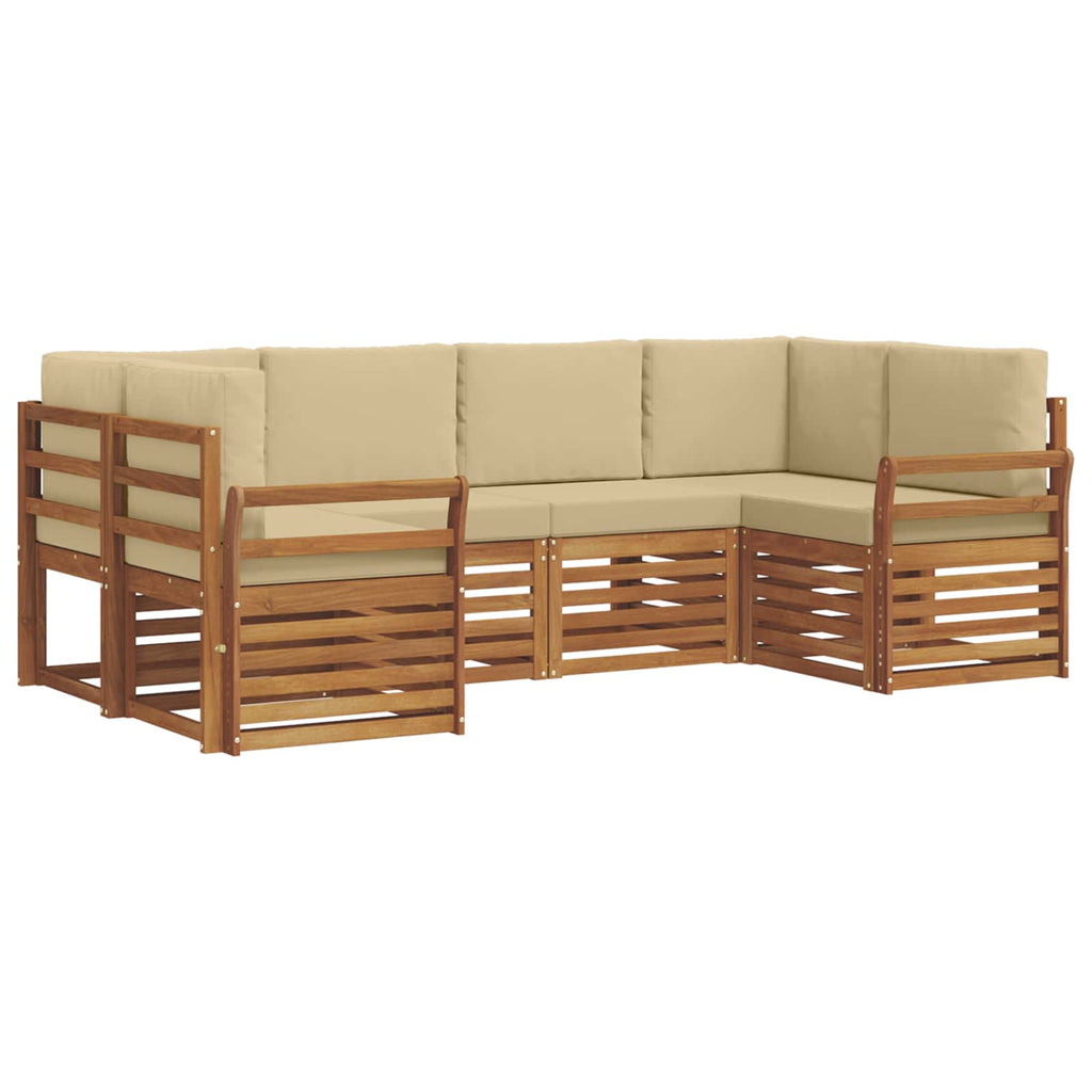 Ecksofa Set mit Kissen 6 pcs Natur