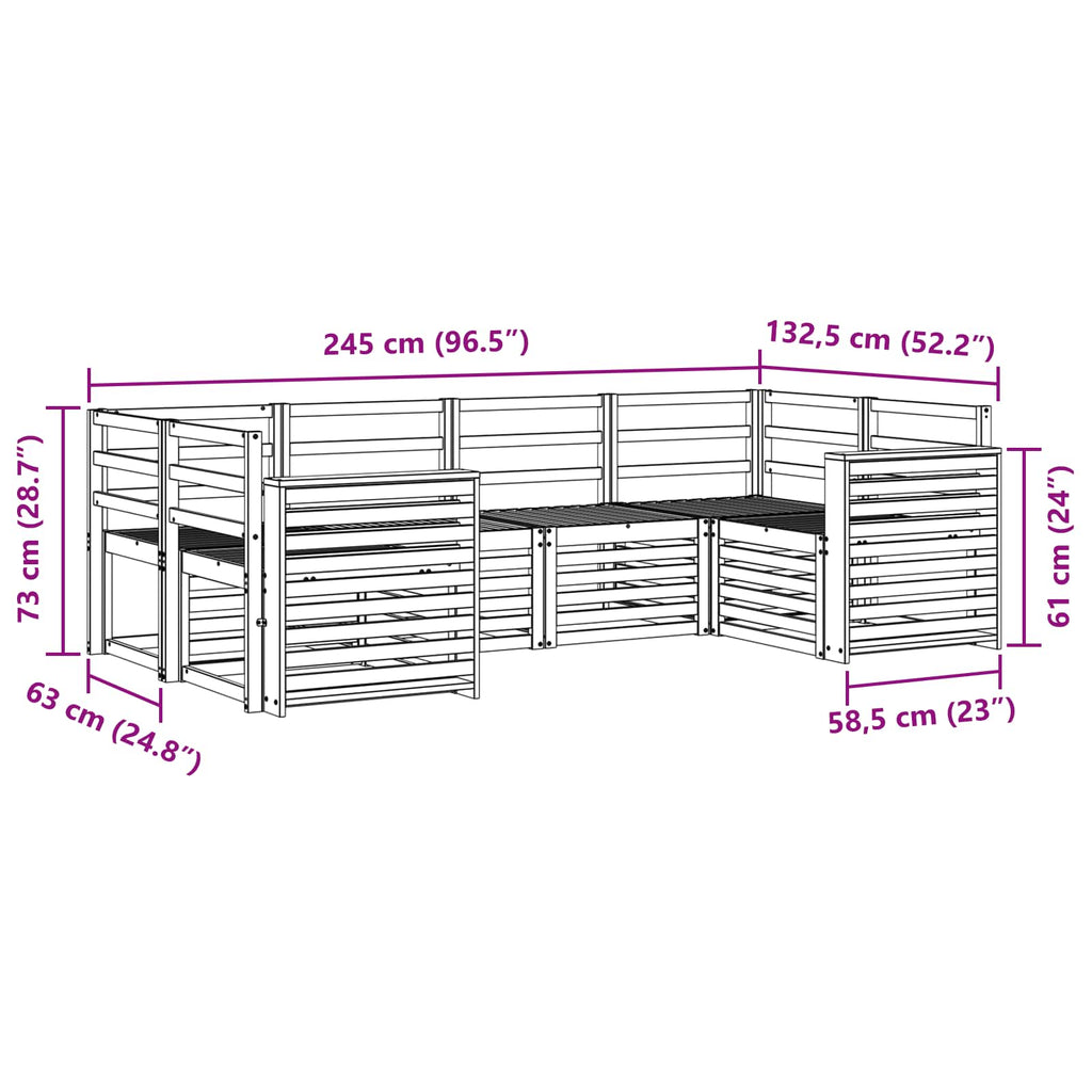Ecksofa Set 6 pcs Natur
