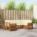 Ecksofa Set mit Kissen 6 pcs Natur und Creme