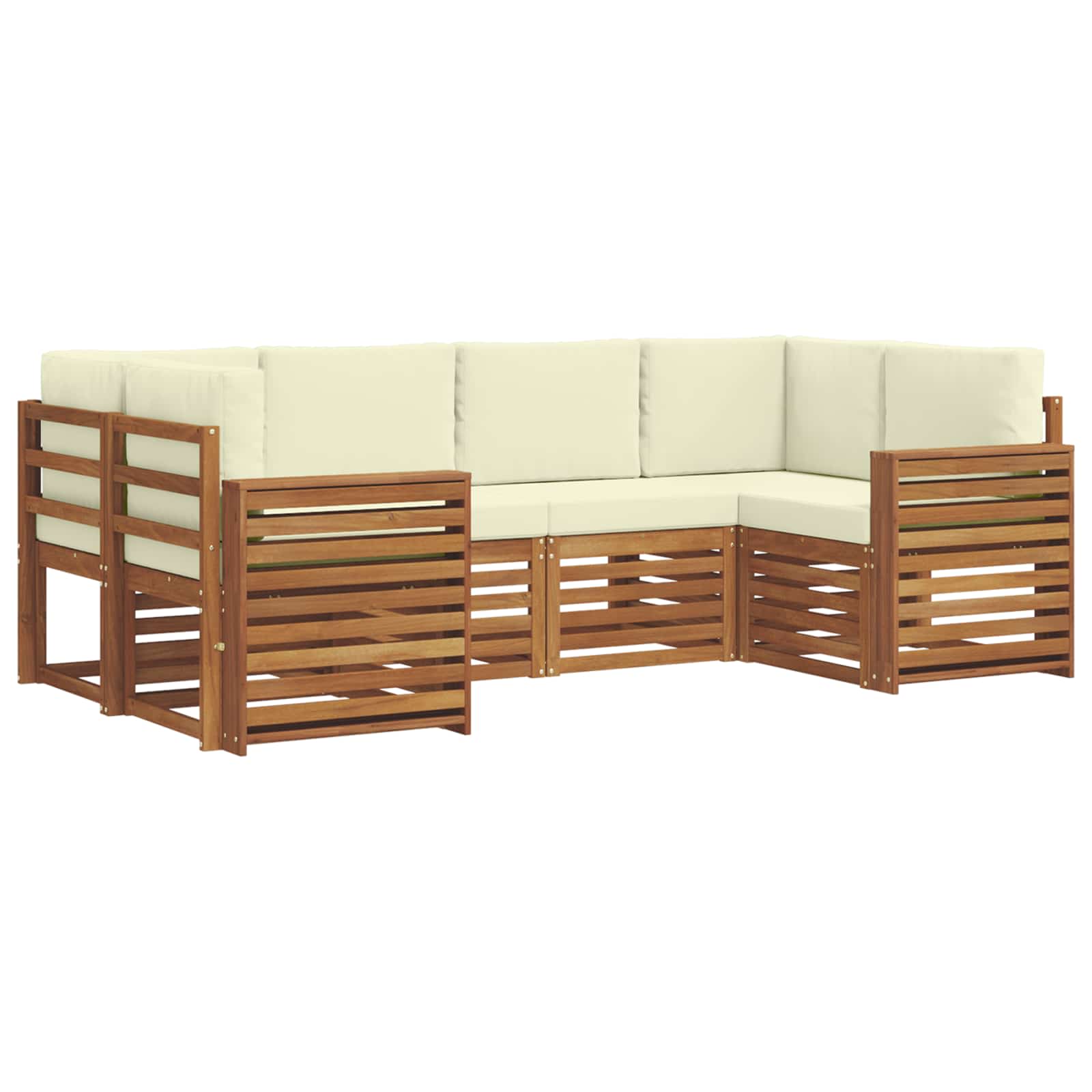 Ecksofa Set mit Kissen 6 pcs Natur und Creme